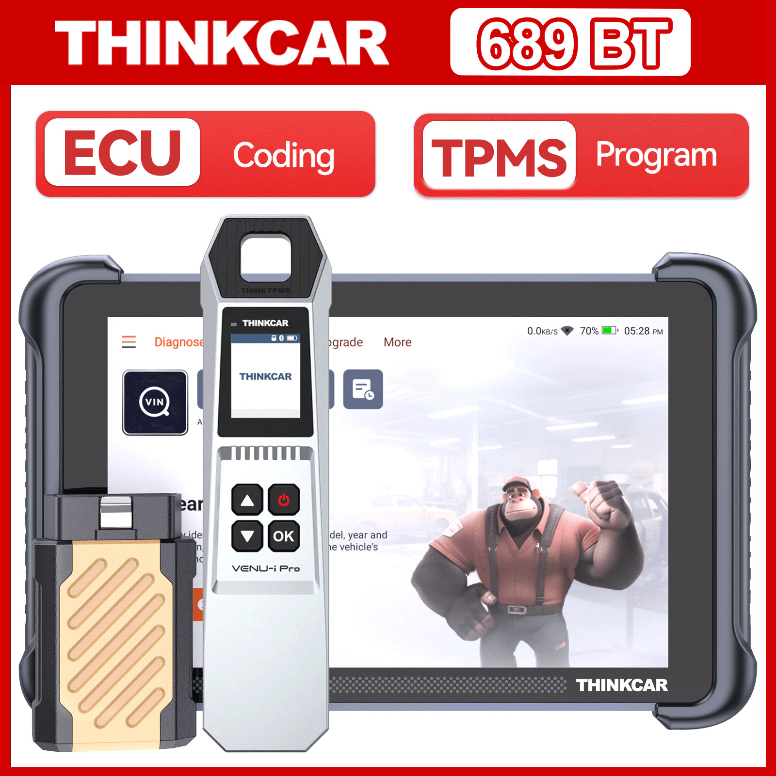 ThinkScan 689BT +IPRO TPMS Scanner Full System Diagnostic Tool ECU Code 34+Reset