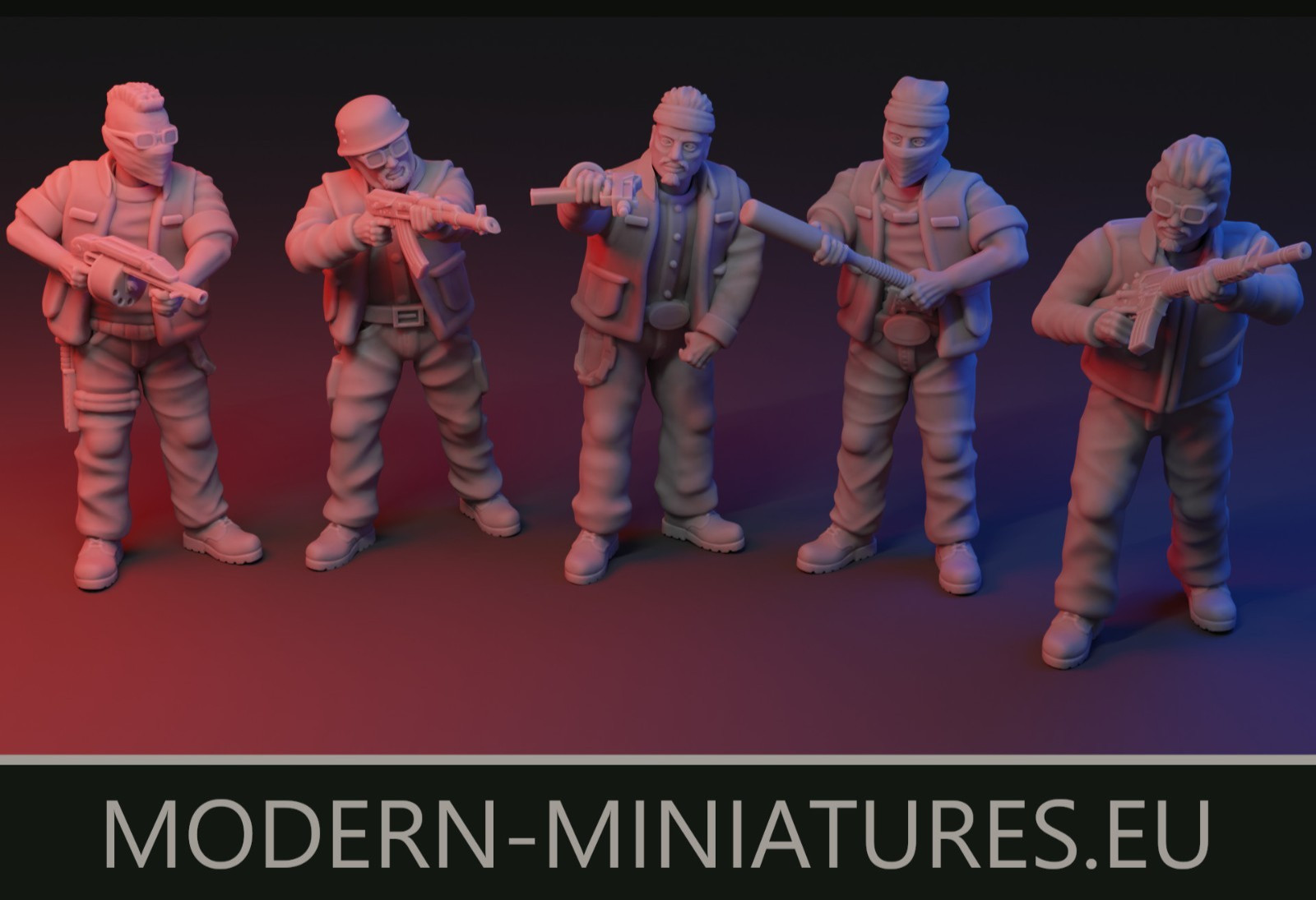 Modern Miniatures Biker Gang Set 1 Criminals Outlaws Spectre Ops Zona Alfa 28mm+