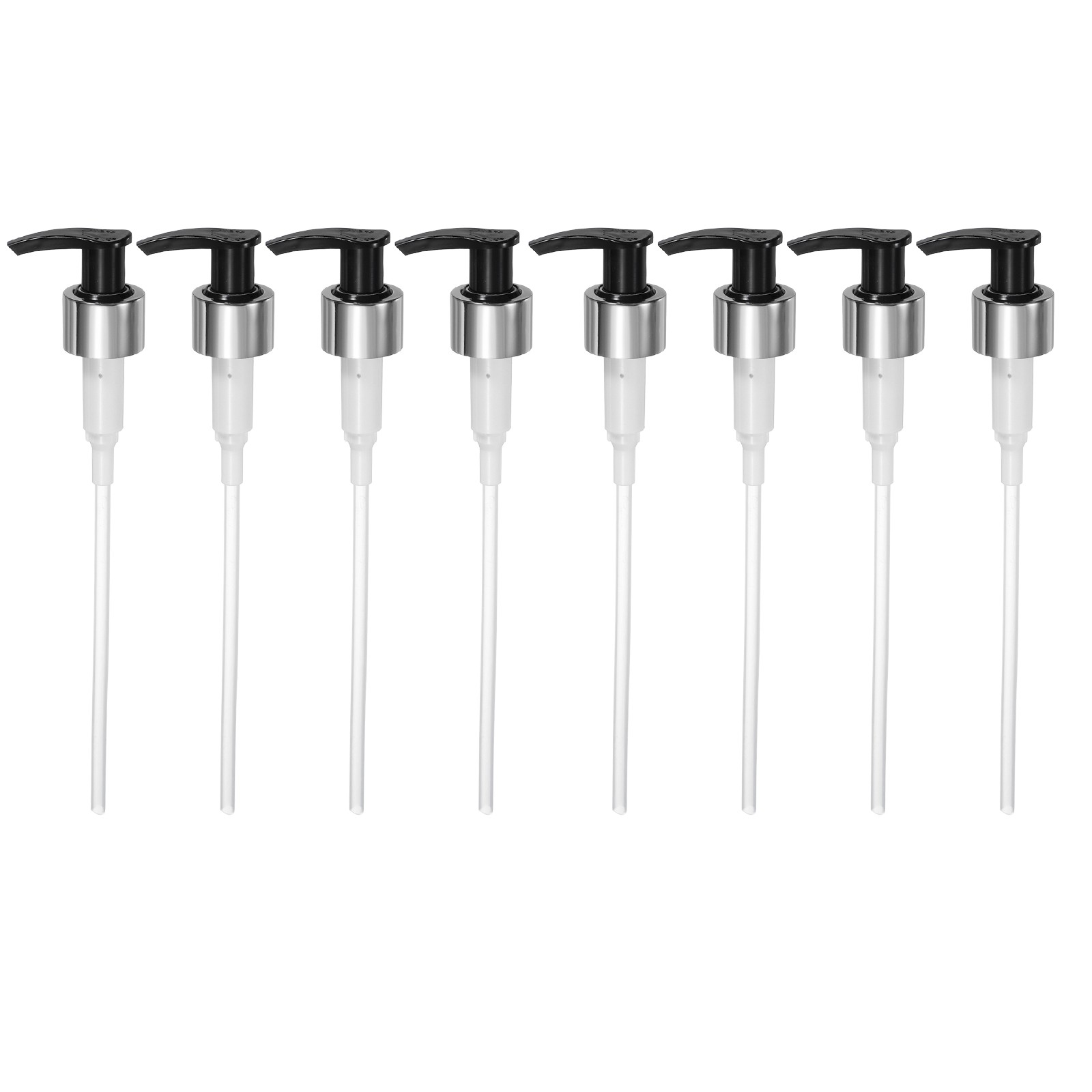 8Pcs Dispensers Top Replacement, Bottle Pump Head for 24/410, Silver Black