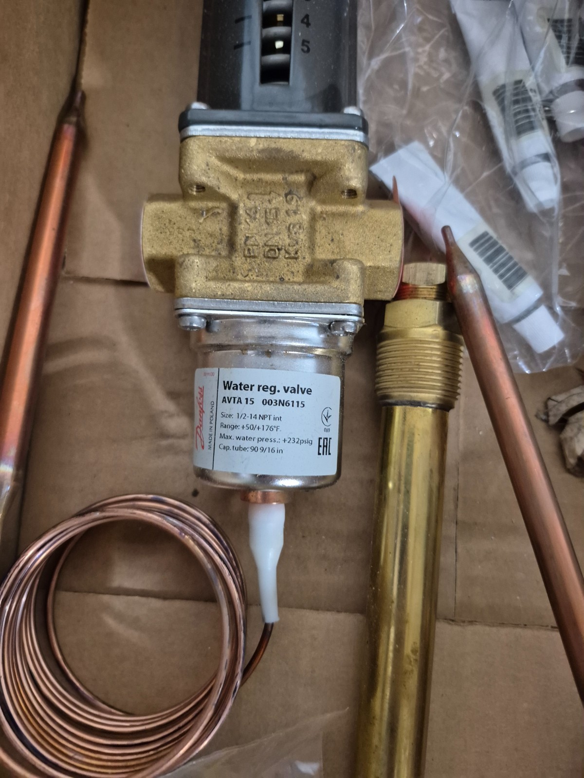 Danfoss Thermostatic Water Valve 1/2" 003N6115