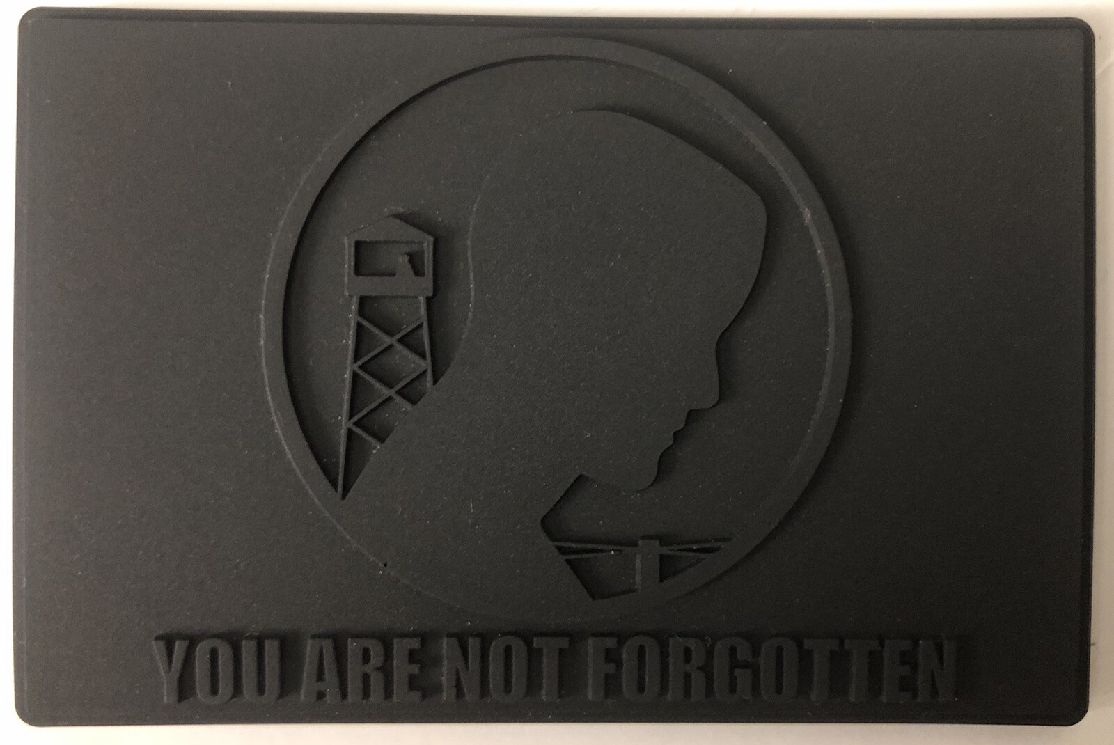 POW MIA Flag PVC Blackout Morale Patch With Hook And Loop 2x3 Inch