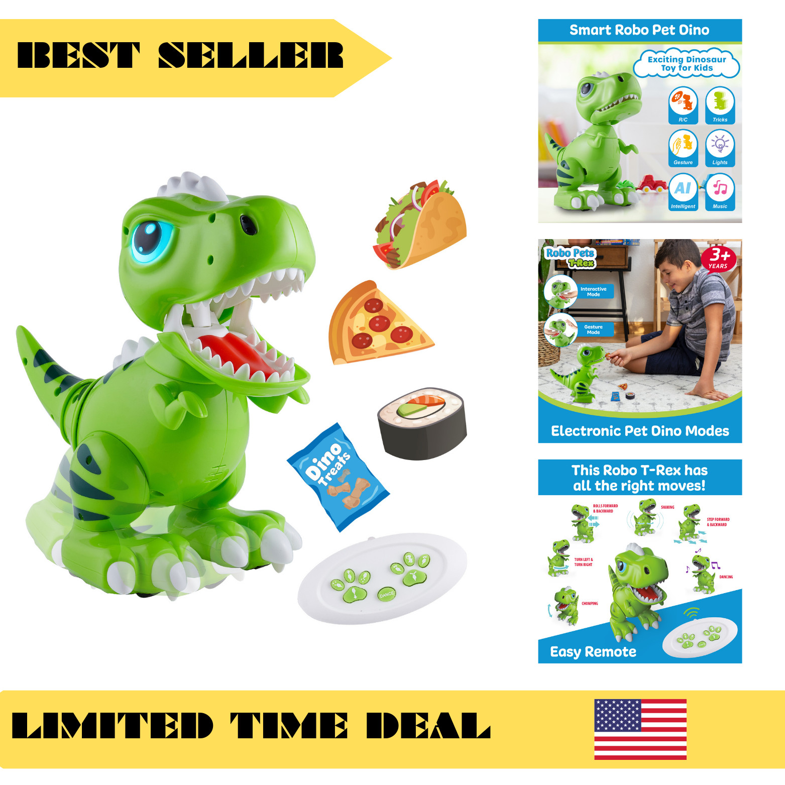Power Your Fun Robo Pets T-Rex Dinosaur Toy for Girls and Boys