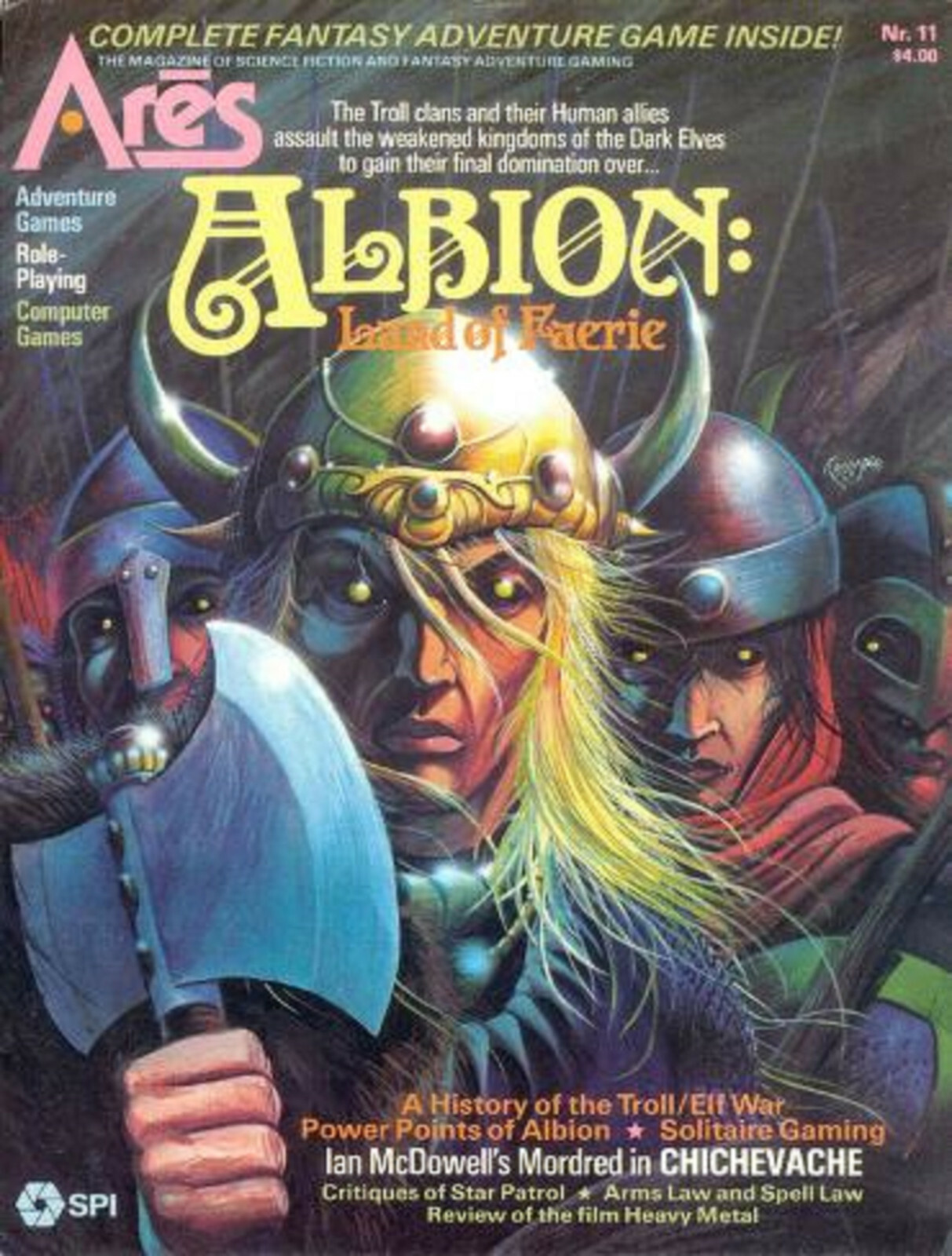SPI Ares #11 Albion: Land of Faerie Fantasy Sci-Fi Game1981 Unpunched w2