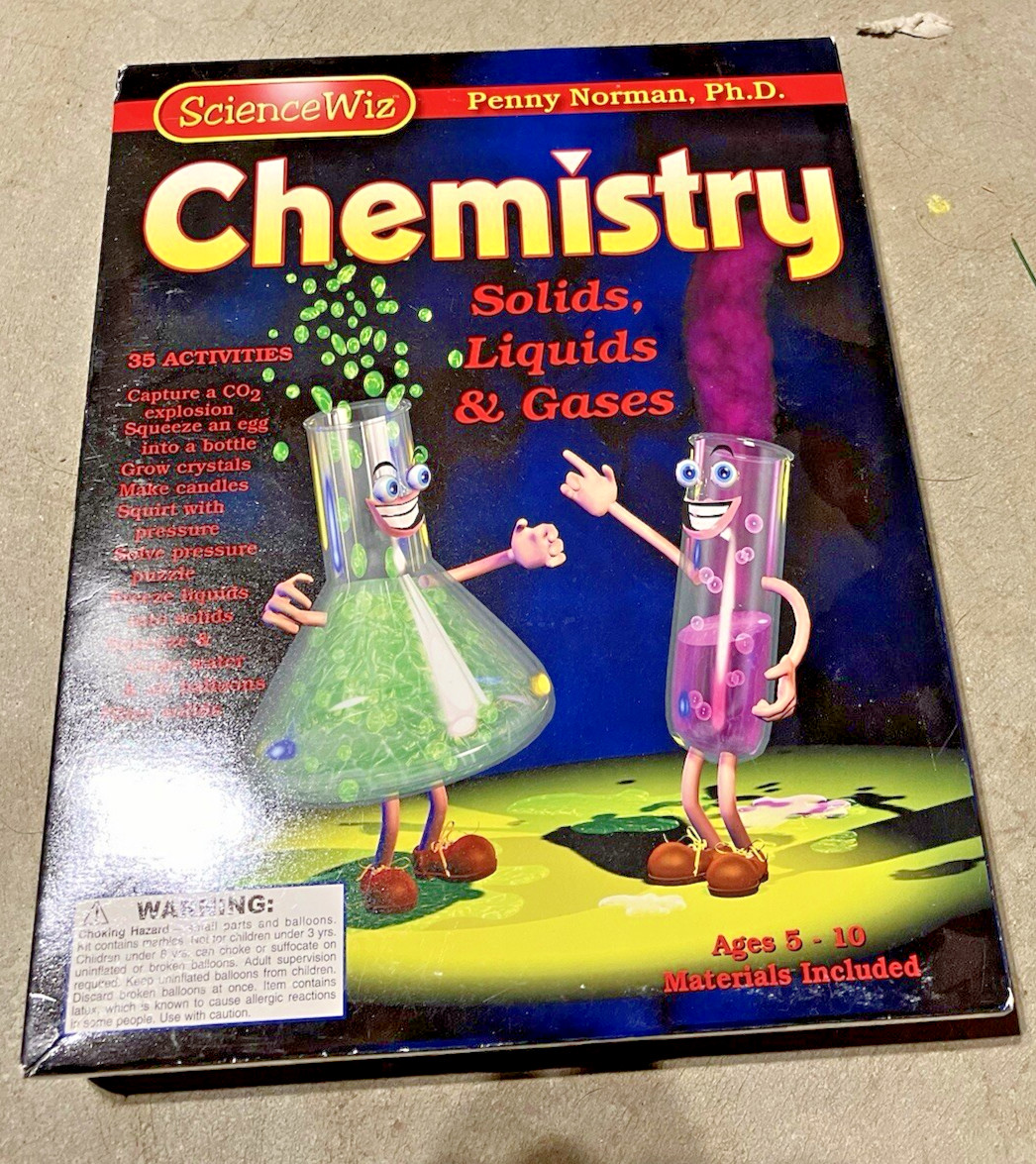 NWT ScienceWiz CHEMISTRY Kit Solids Liquids Gases 35 Activities Toys Ages 5-10