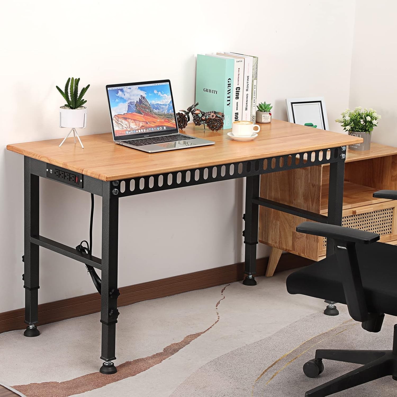 48 "Adjustable Workbench with Power Outlet, Heavy Duty 2000 LBS Load Capacity...