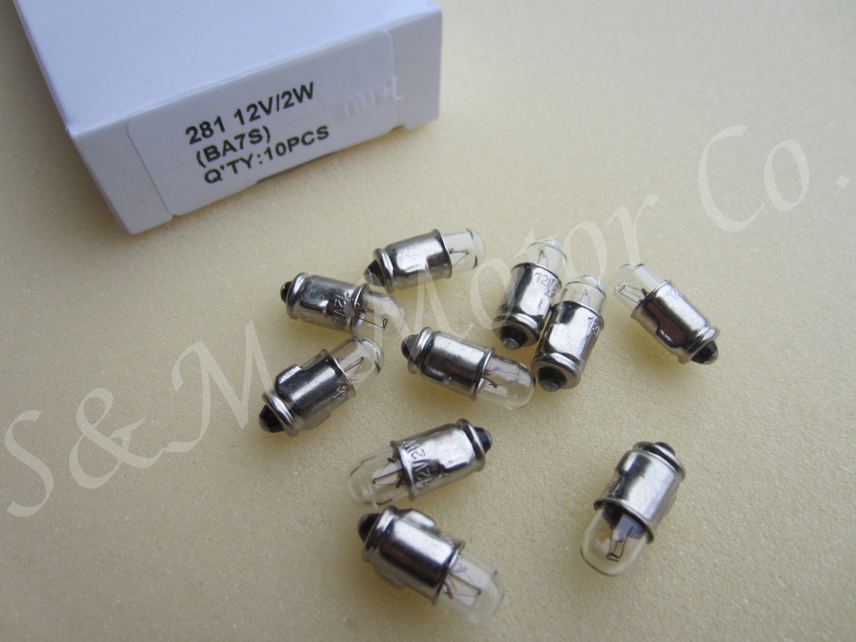 10 LUCAS 281 BULB INDICATOR INSTRUMENT 12V 2W BA7S 99-0537 TRIUMPH BSA NORTON