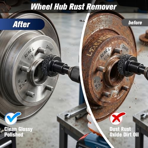 Wheel Hub Cleaning Tool Kit, 17 PCS Wheel Stud Rust Remover Tool with Goggles