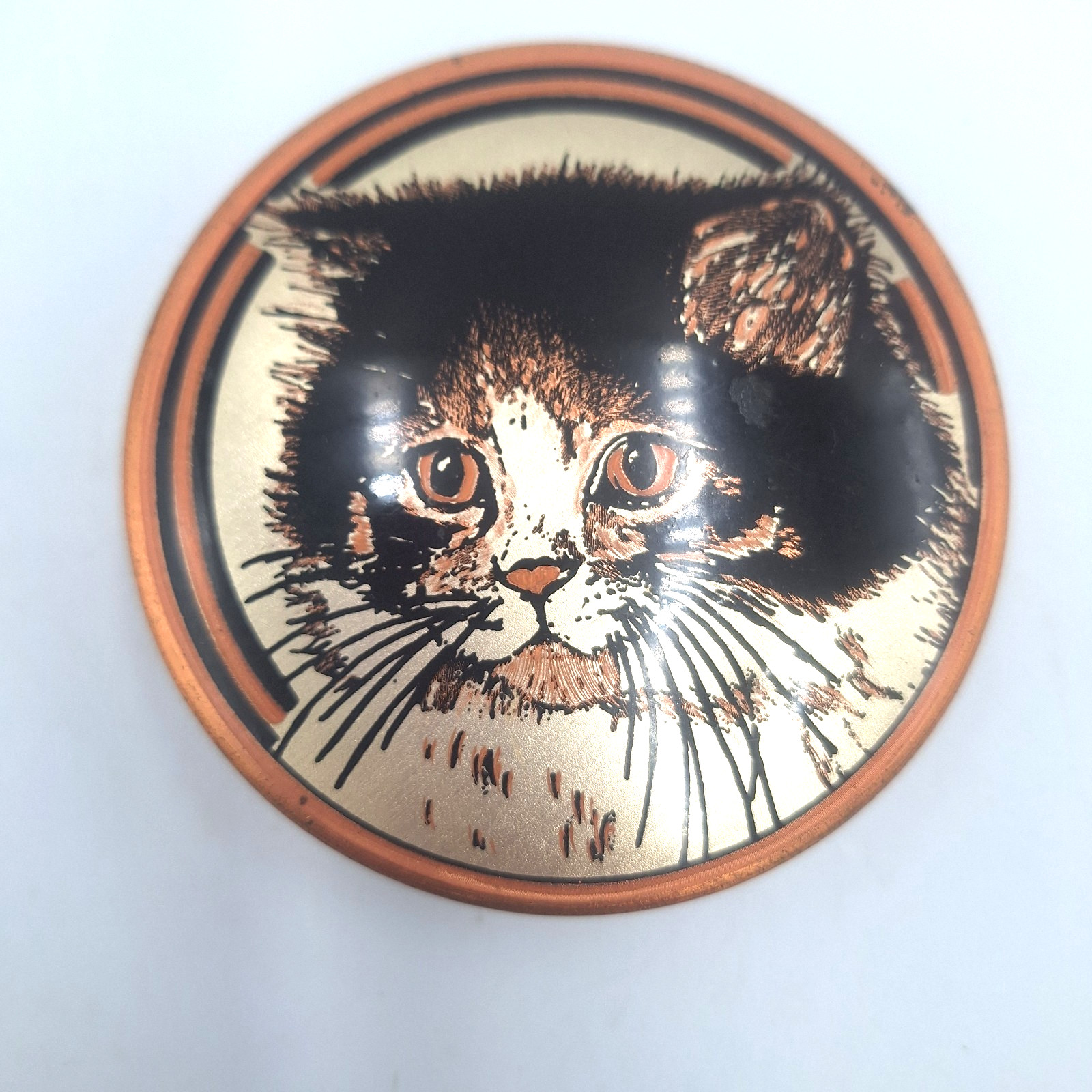 1994 Copper Cat Kitten Trinket Box