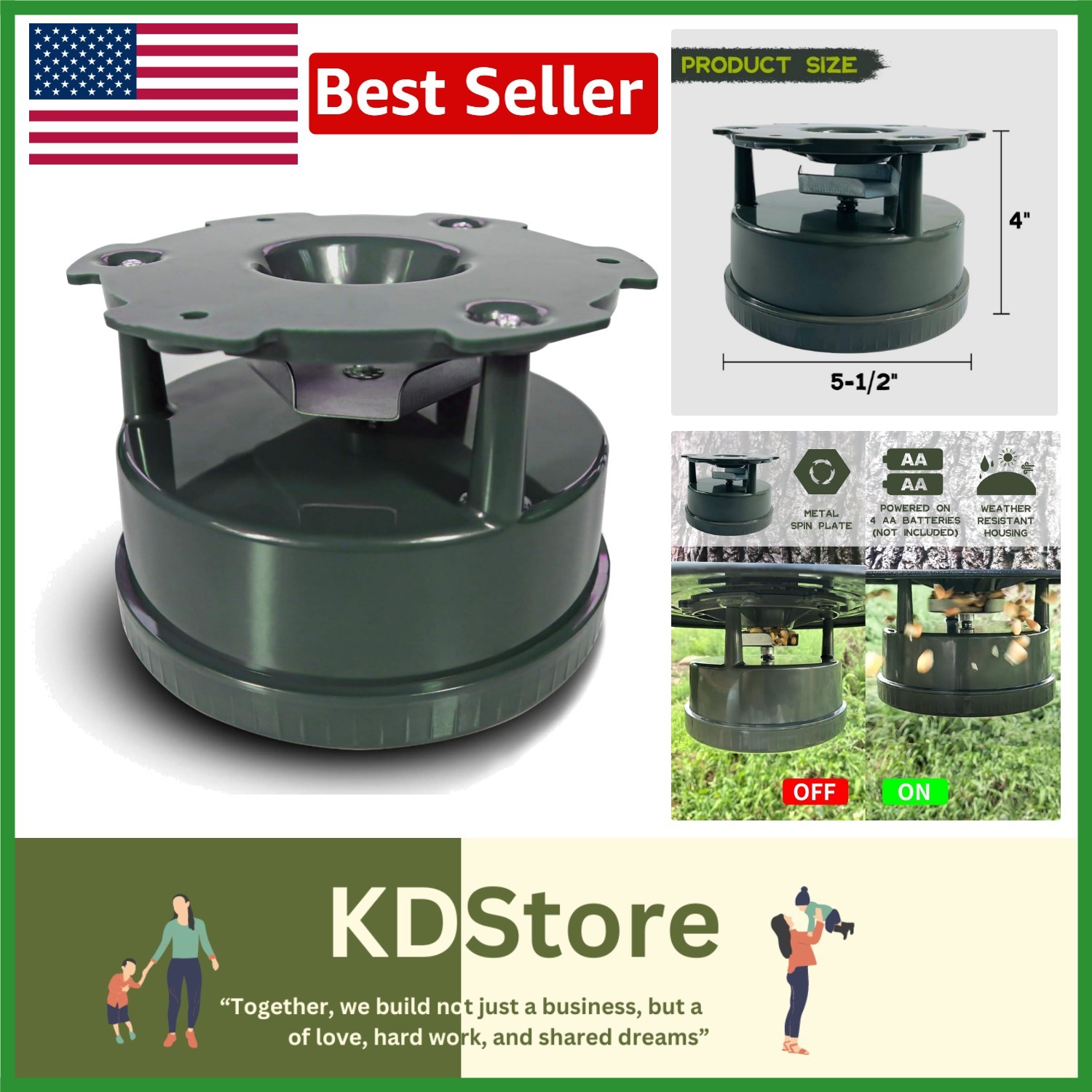 Portable All-in-One Deer Feeder Kit with Digital Timer & Metal Spin Plate