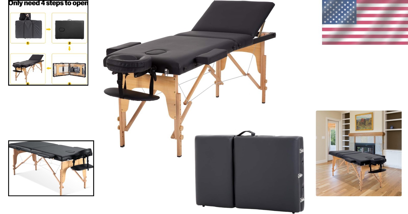 Portable 3-Fold Massage Table 24" Wide