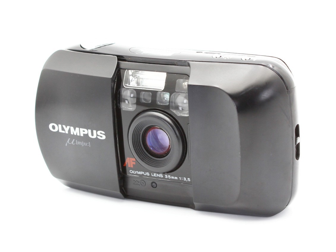[EXC+5] Olympus μ mju 35mm f3.5 Black Point & Shoot Film Camera from Japan