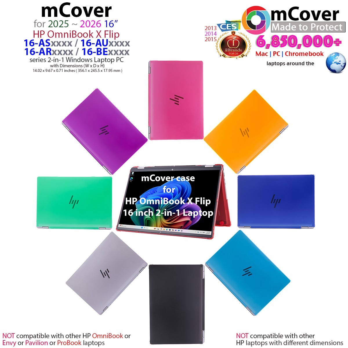 NEW mCover for 2025+ 16" HP OmniBook X Flip 16-AS 16-AU 16-AR 16-BE 2in1 Laptop
