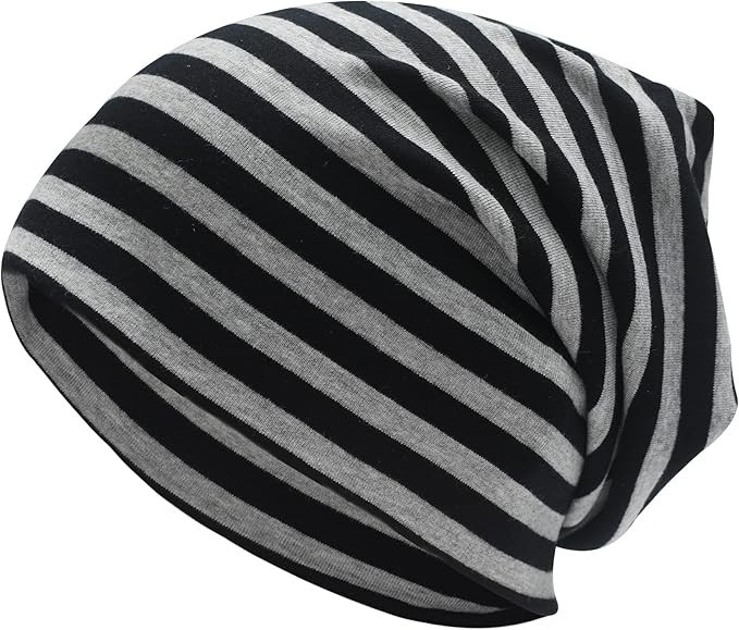 ZLYC Cotton Thin Slouchy Beanie Hat for Men Women Fashion Soft Stretch Knit Skul