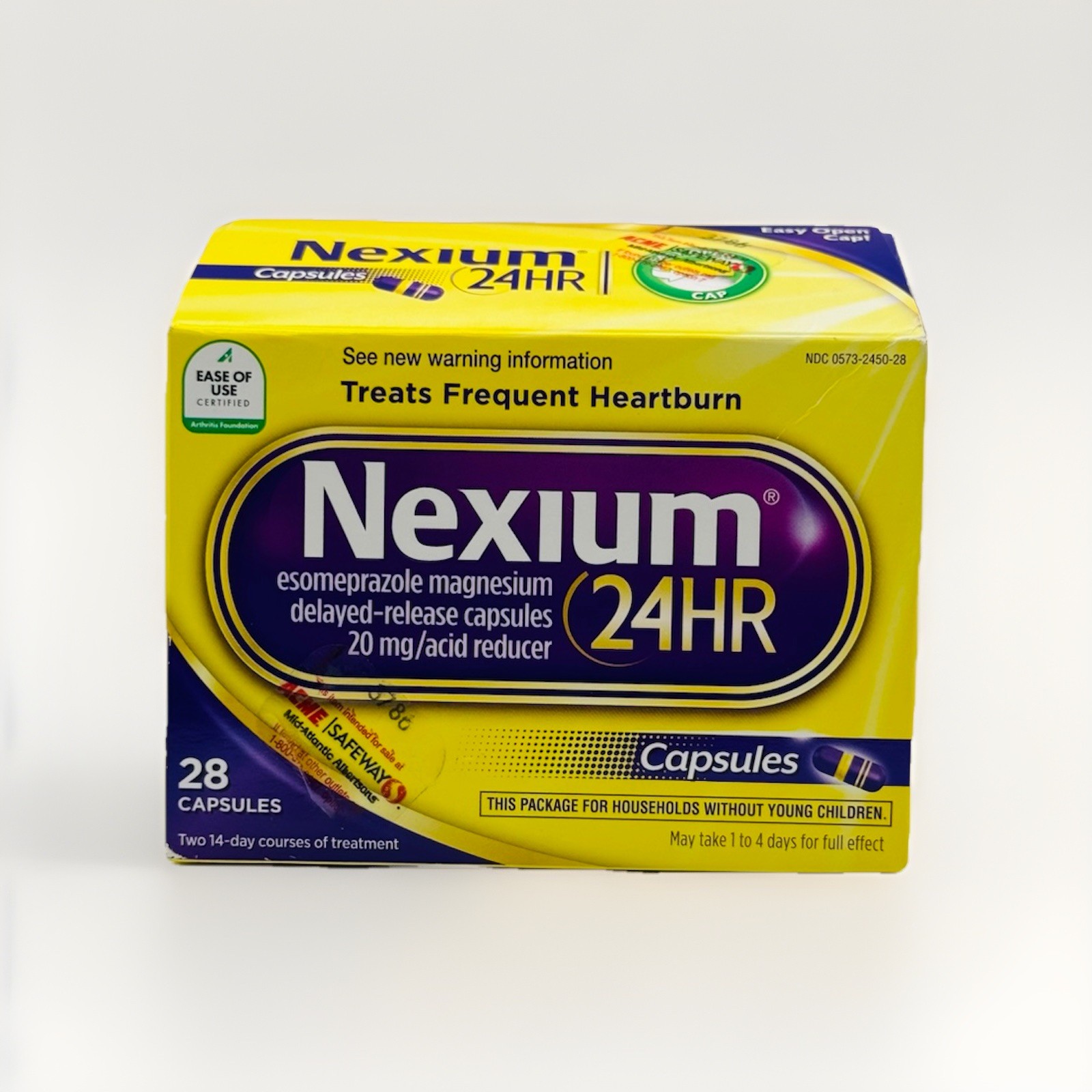 Nexium 24HR Delayed-Release Capsules 20 mg Acid Reducer 28 Ct Ex 08/2028