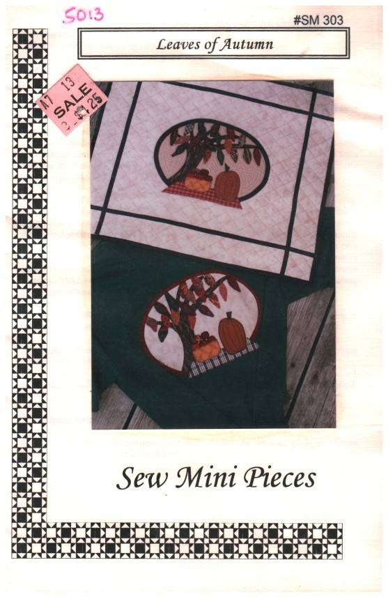 5013 Vintage SEWING Pattern Craft Appliques Leaves of Autumn Sew Mini Pieces