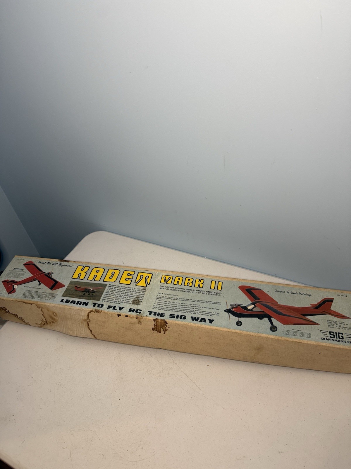 1980 SIG Kadet Mark II Craftsmans Wooden RC 49 Airplane Kit 57" Wingspan Read