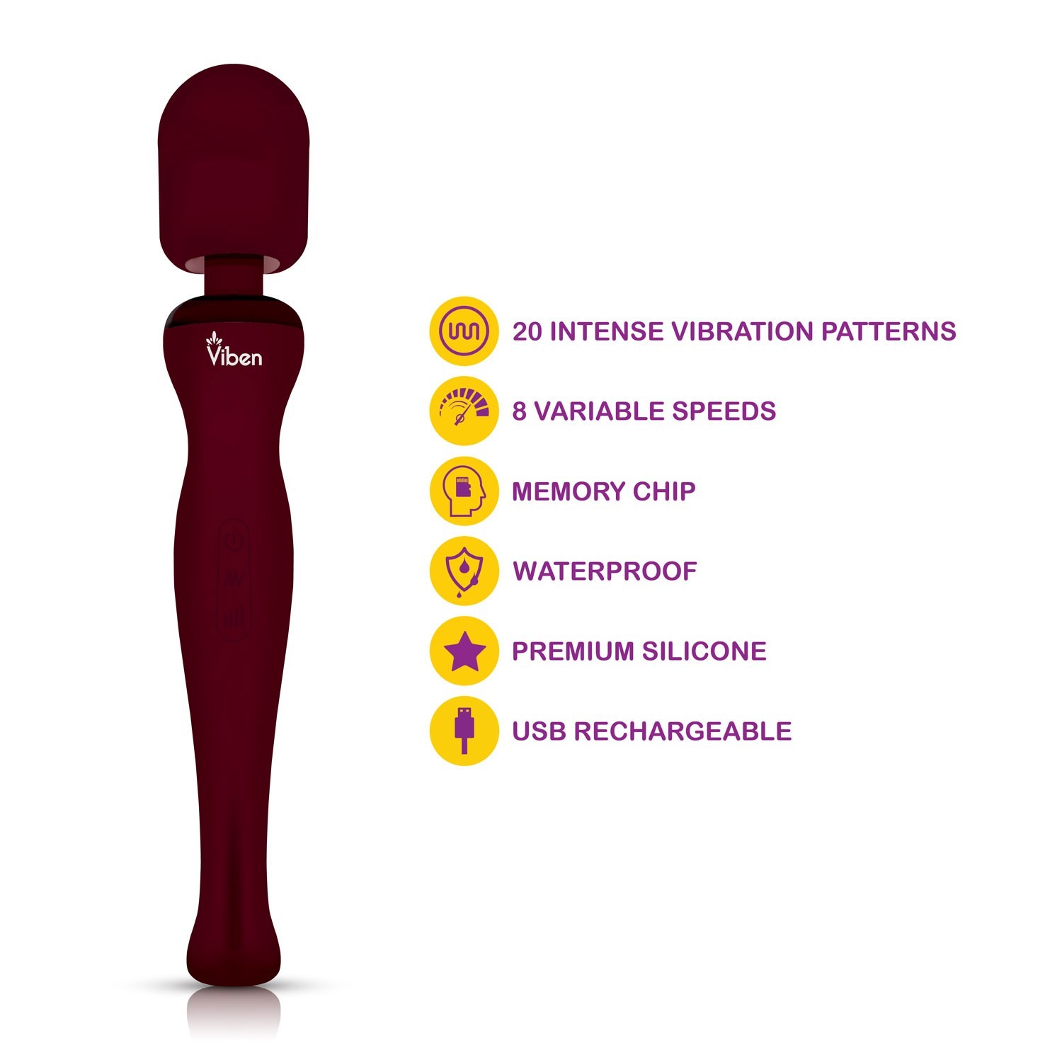 Viben Sultry Handheld Wand Massager Ruby Clitoral Body Massager