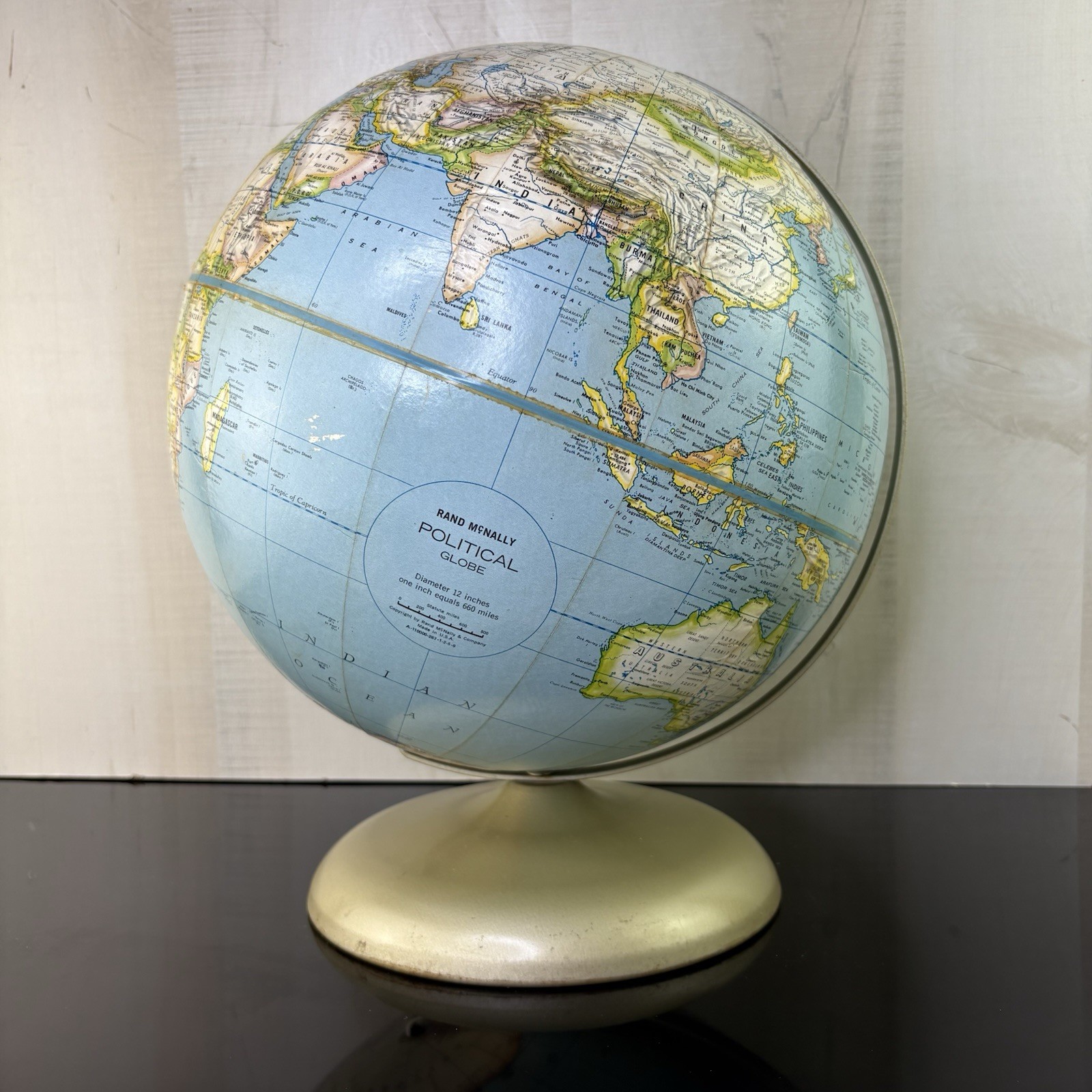 Rand McNally 12" Political World Globe Raised Relief Detailed Cartography Map