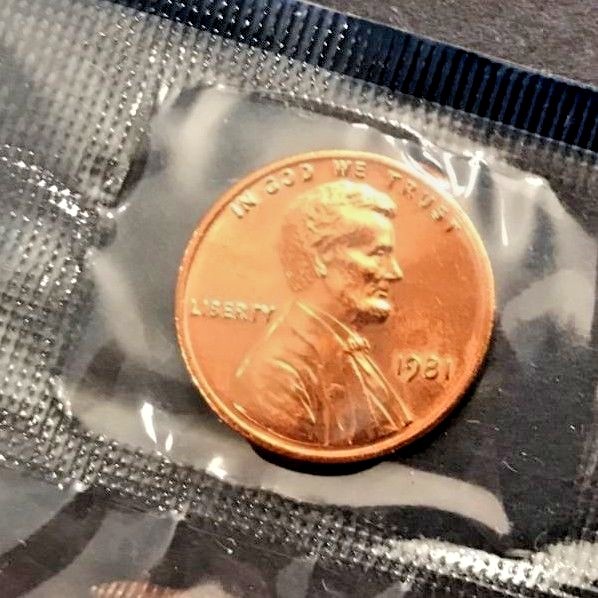 1981 P Lincoln Cent  In Mint Cello (FREE SHIPPING)