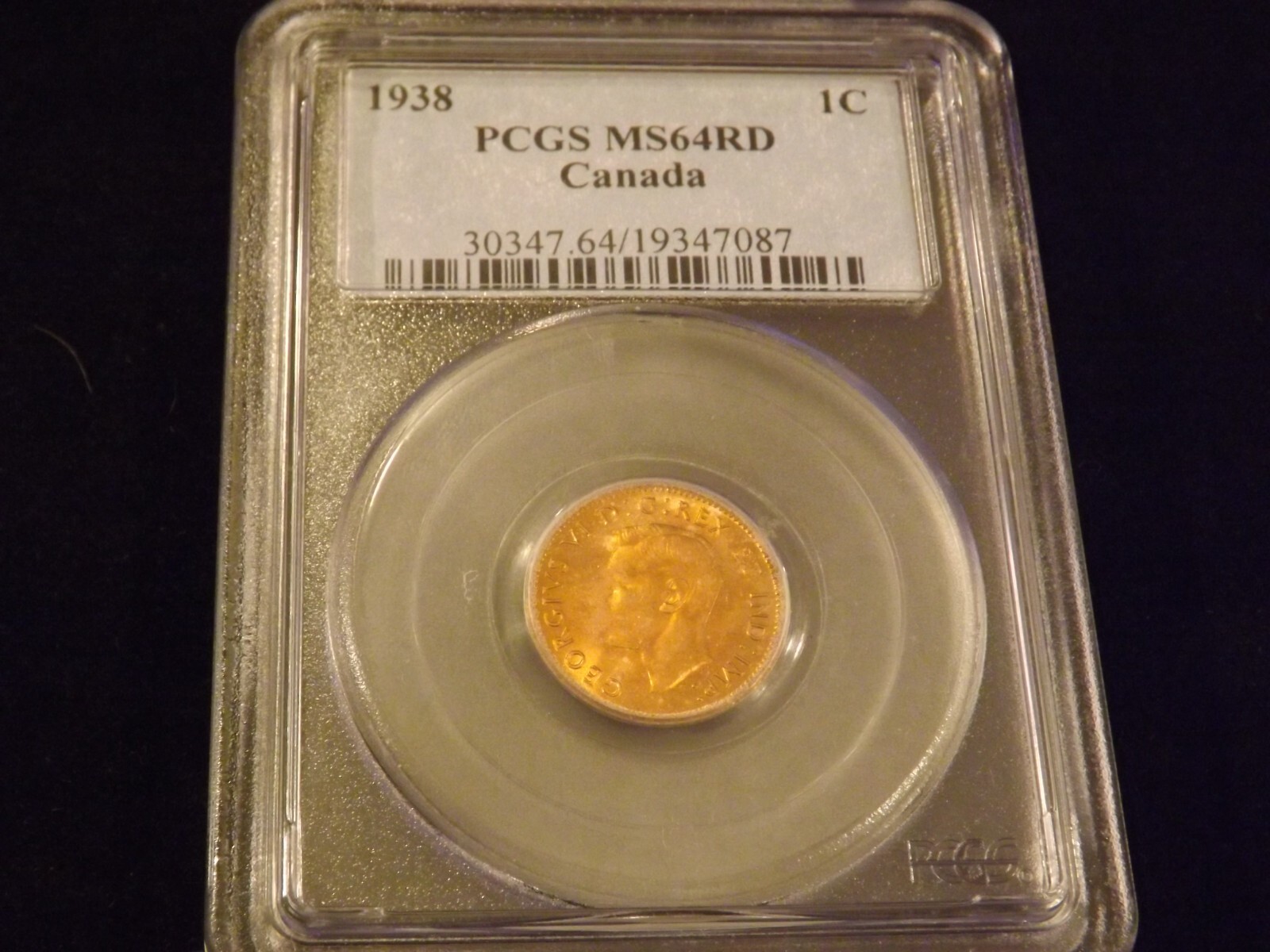 1938     1C                 Canada        PCGS  MS 64 RD
