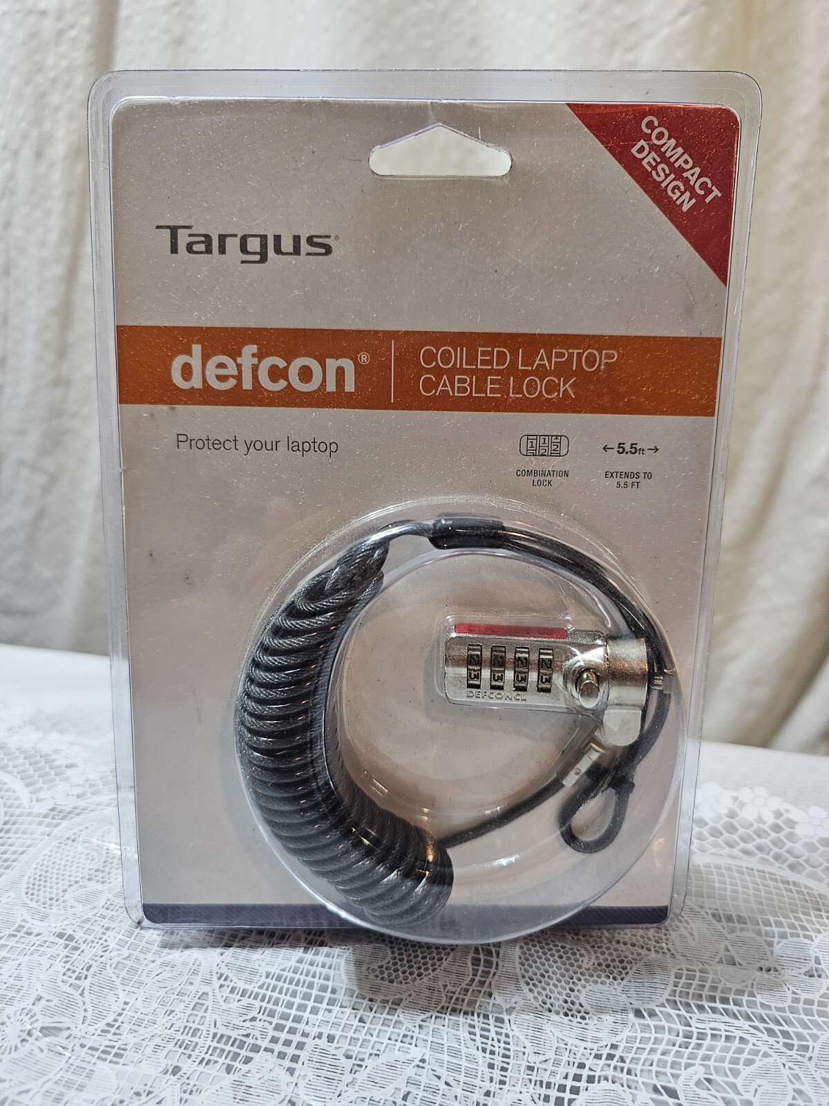 Targus Defcon compact Design Coiled Laptop Cable Lock - PA417UCCL