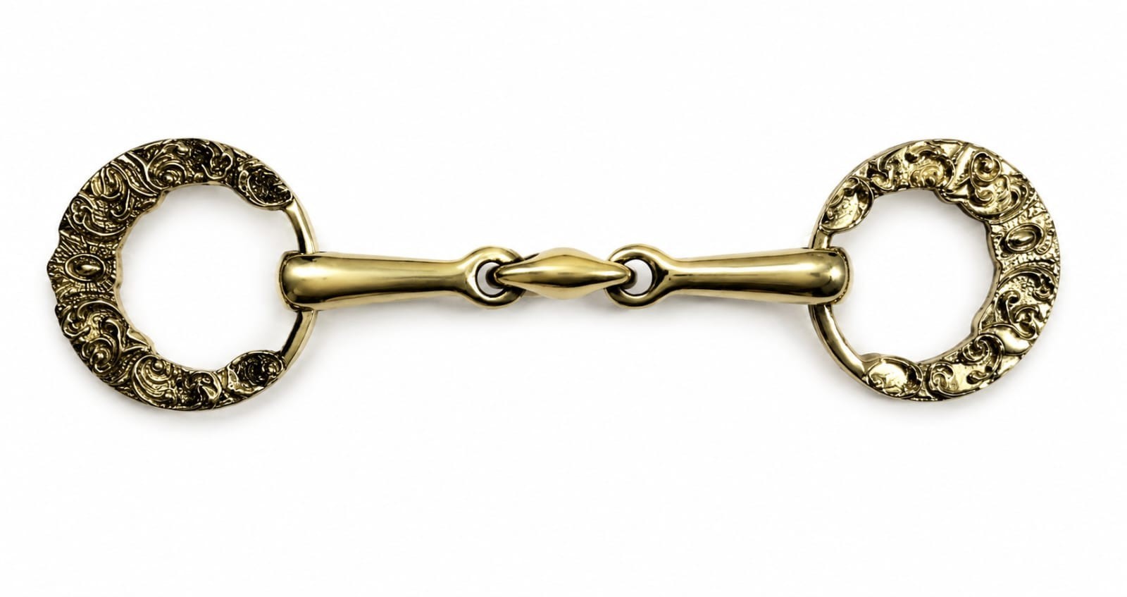 Antique Spanish Style Horse Brass Snaffle Bits  Fashionable Flower Appliqued Bit