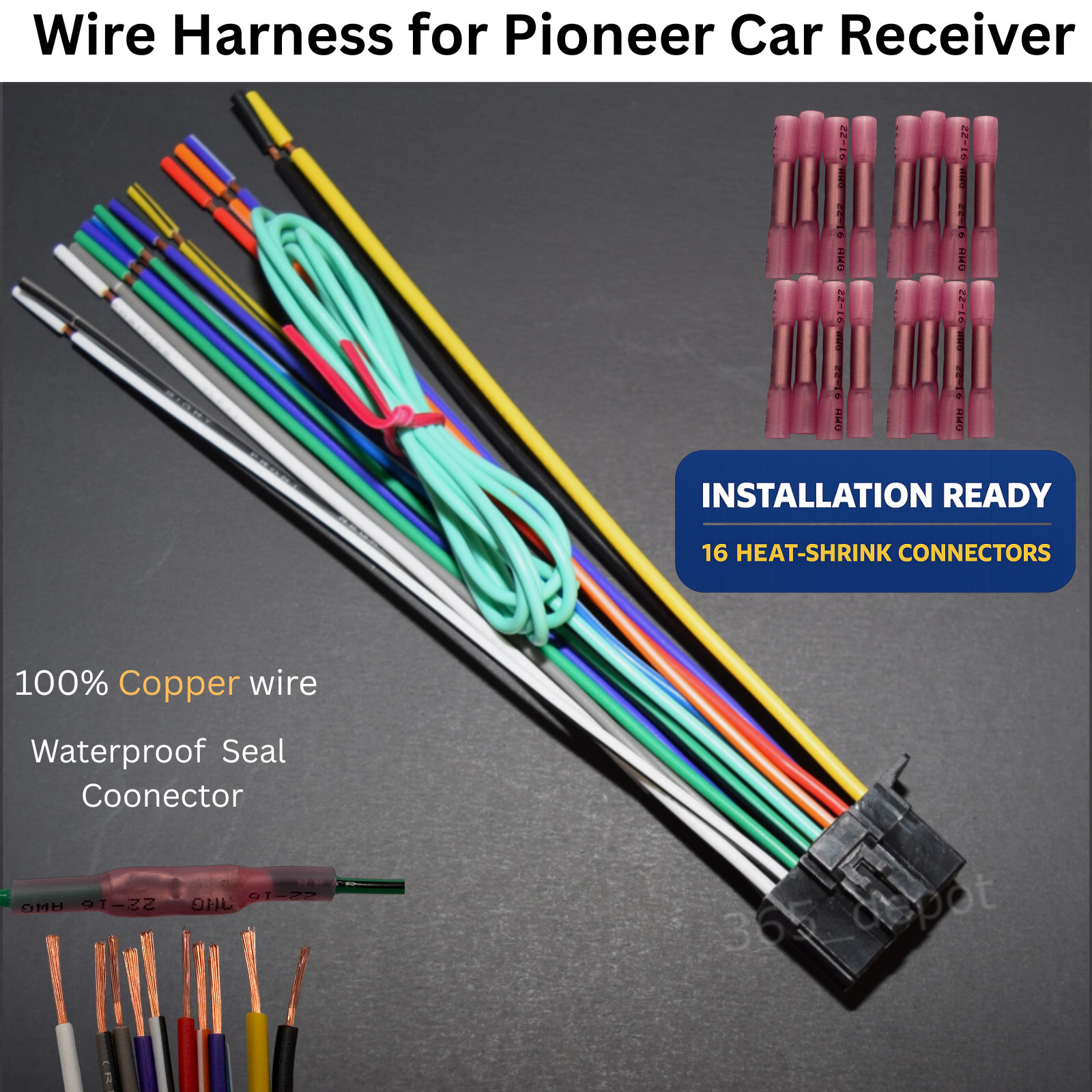 Wire Harness For Pioneer Avh-X8500Bhs Avhx8500Bhs Car Receiv Kit With Connectors