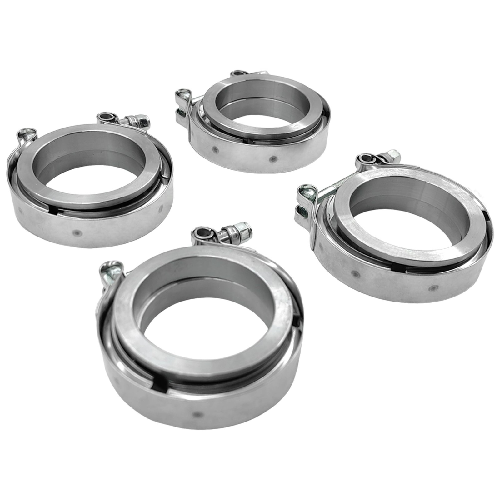 2.25 Inch V Band Clamp 4Pcs with Flange Male Female, 2.25 V Band For Pickup T...
