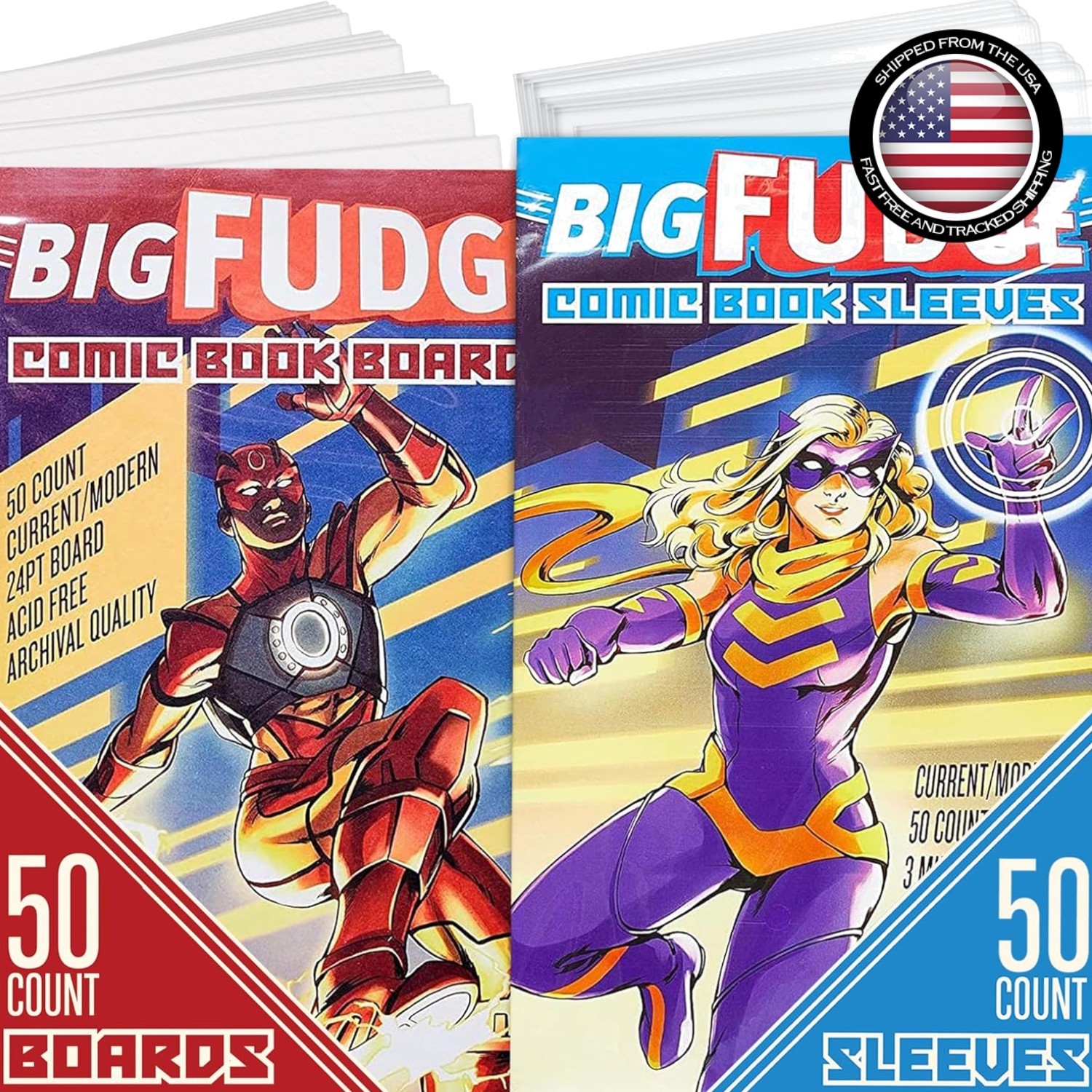 Comic Book Bags and Boards 50 Pack 7.25x10.5 Inch Acid-Free Archival Protection
