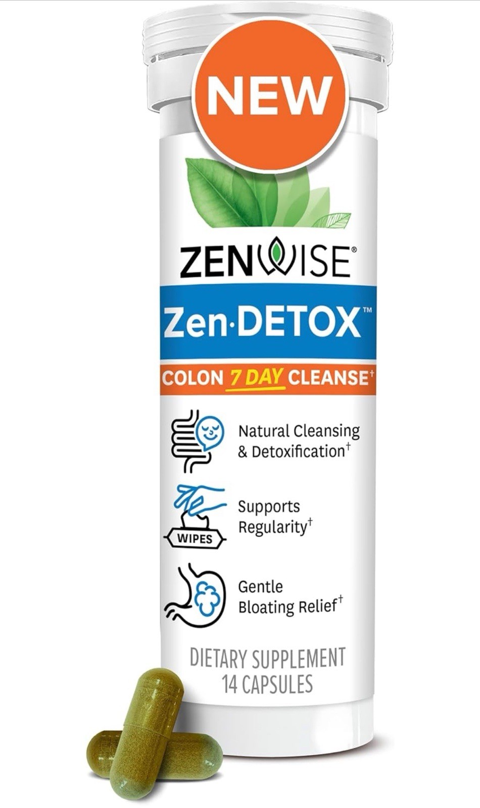 Zenwise Colon 7 Day Gut Cleanse for Women & Men | Psyllium Husk Senna Leaf Br...