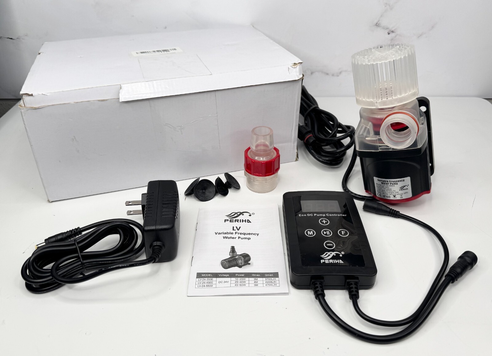 Periha LV Variable Frequency LV-24-3500 10-25W 3M 3700L/H Water Fish Tank Pump