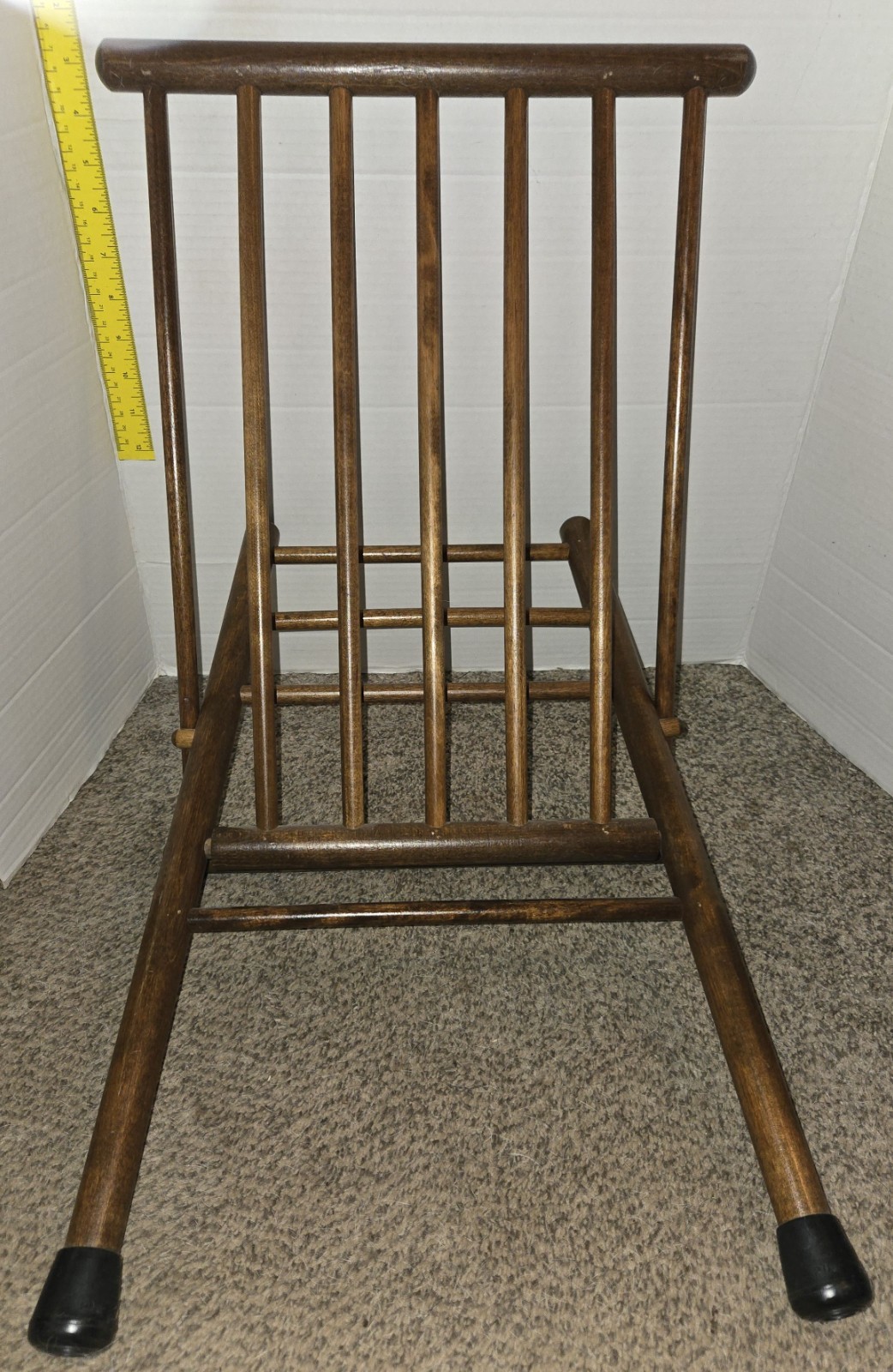 Vintage Mid Century Wooden Spindle Folding Gout Stool Leg Rest Medical Furniture