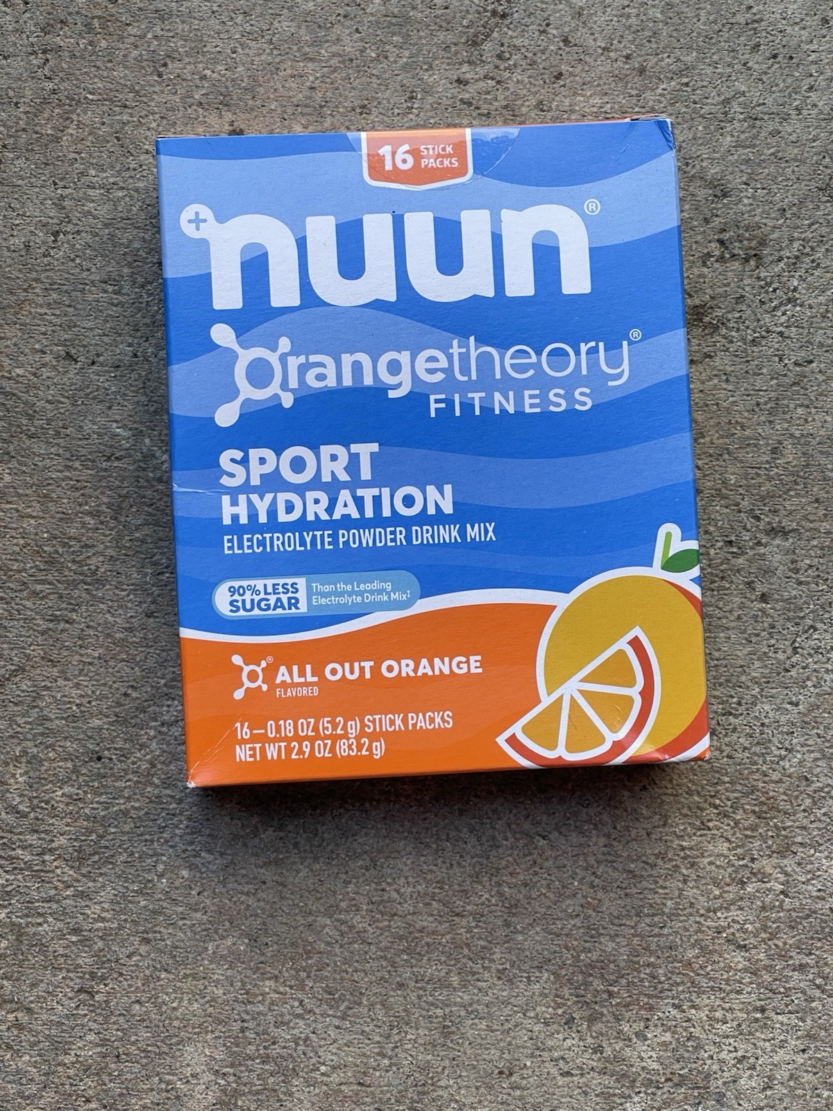 NUUN Sport Hydration Electrolyte Powder Drink Mix ALL OUT ORANGE 16 Ct Sticks