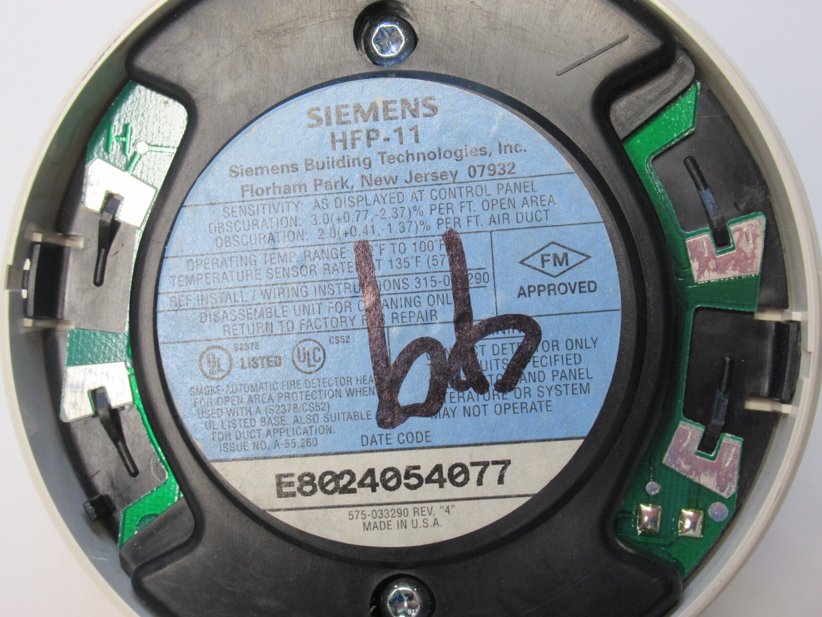 (NEW) SIEMENS HFP-11 E8024054077 Smoke Detector Fire Alarm