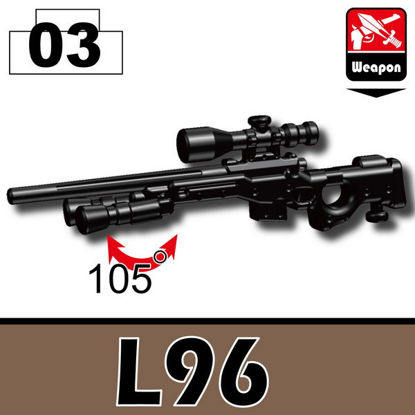 L96 Special Forces Sniper Rifle compatible with toy brick minifigures