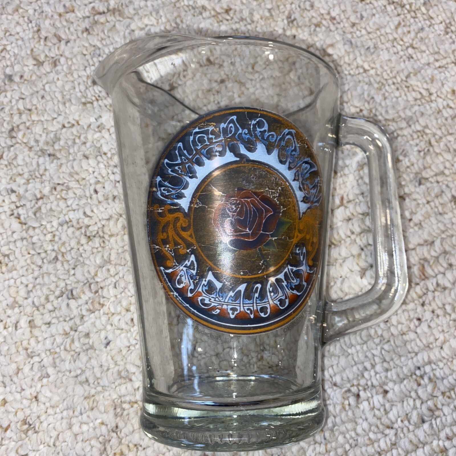 RARE Antique Grateful Dead American Beauty Beer Pitcher 1972 GDM Inc