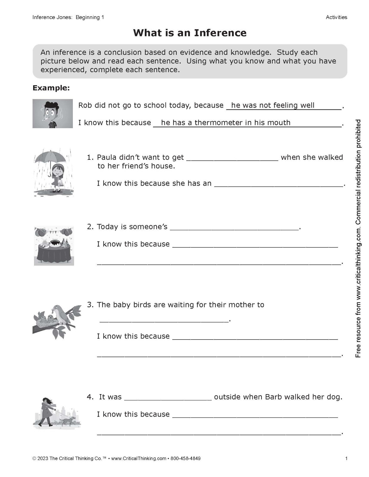 Inference Jones Beginning 1 Reading Comprehension Workbook Grades 1st 2nd