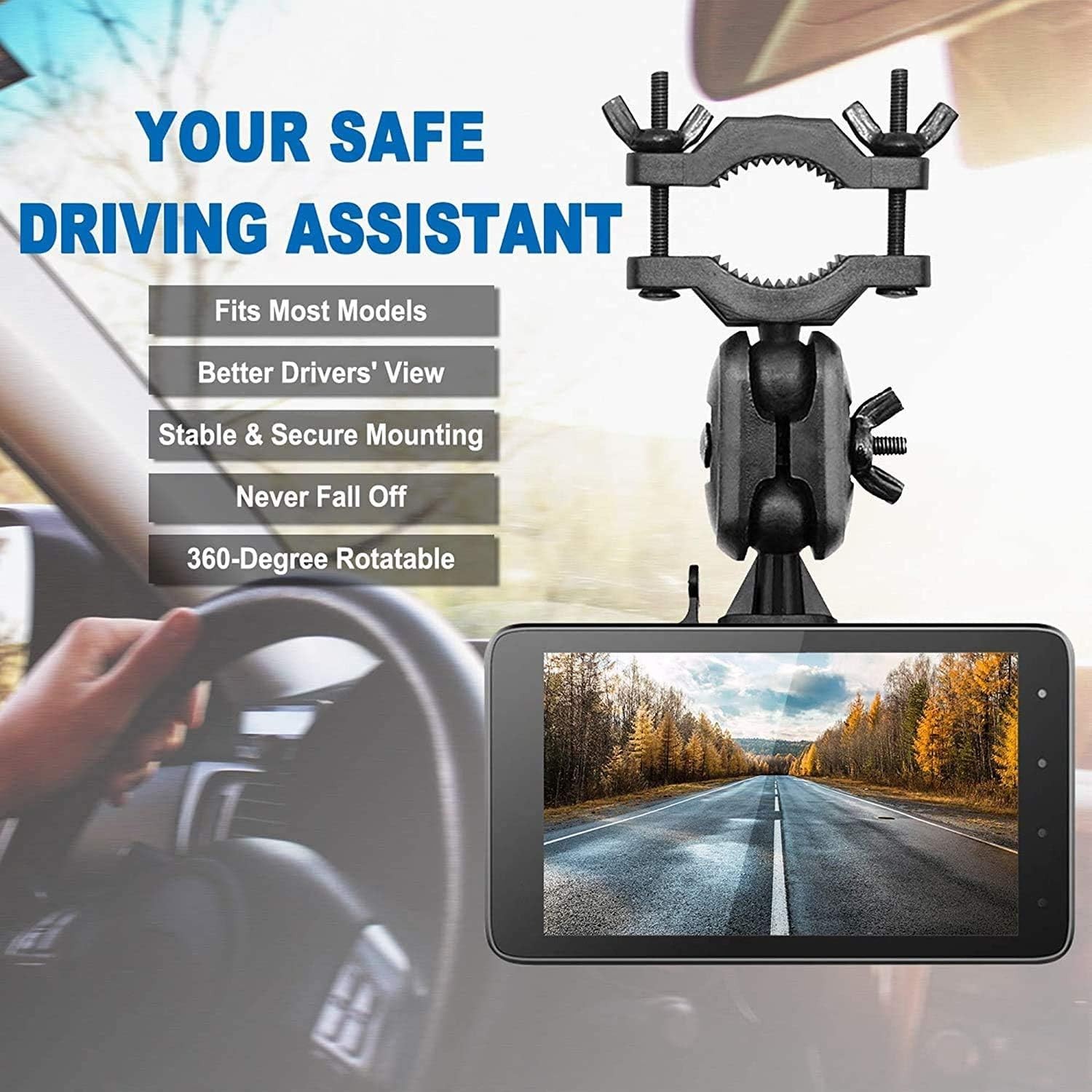 Compact Dash Camera Mount for Secure Installation - 16 Joint Options Included