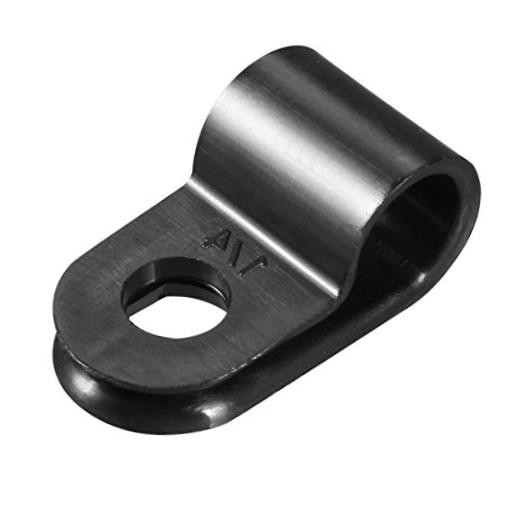 20Pcs Nylon R-Type Cable Clamp Organizer Cord Clips for Wire 6.4mm Black