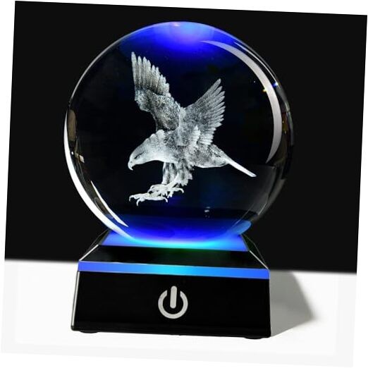 3D Eagle Crystal Ball Variable-Color Light Base Night Light, a Popular eagle