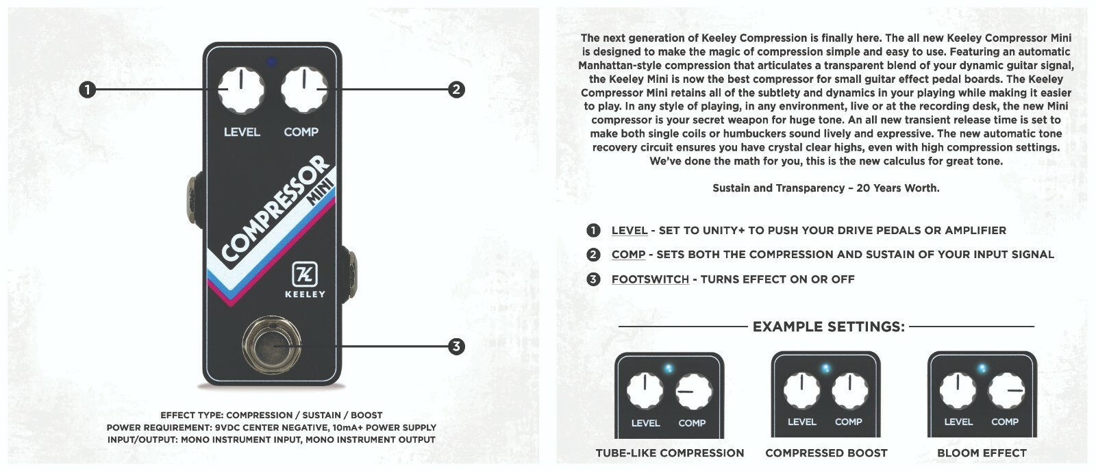 Keeley Compressor Mini Pedal - Black