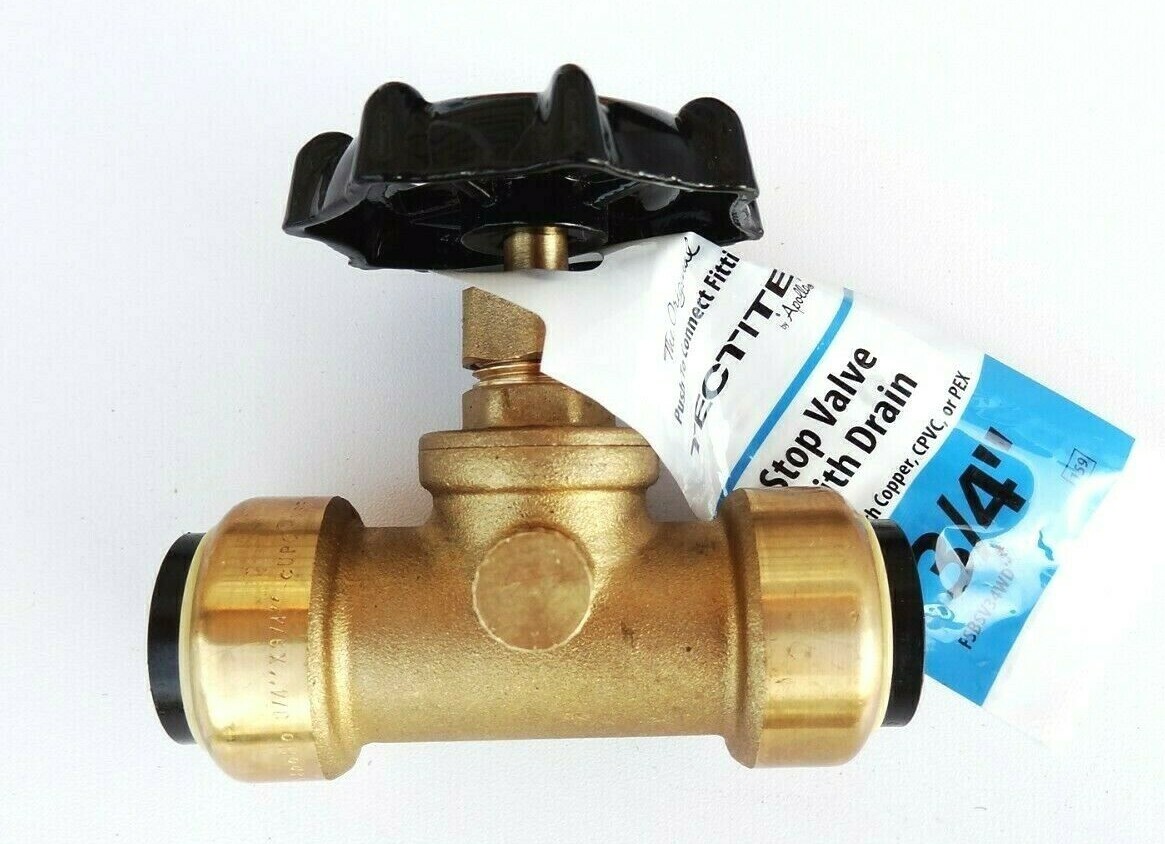 TESTITE by APOLLO PART  FSBSV34WD STOP VALVE W/ DRAIN 3/4 IN. MAX 200 psi