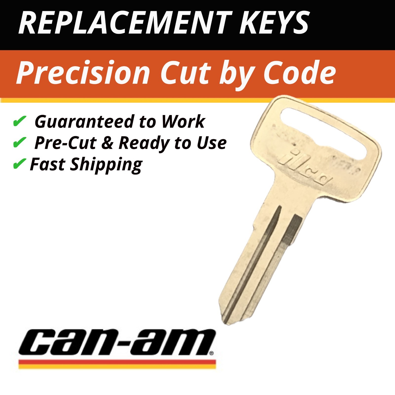 Can-Am Maverick Keys Side-by-Side ATV Replacement Key Cut to Code 2700-3217