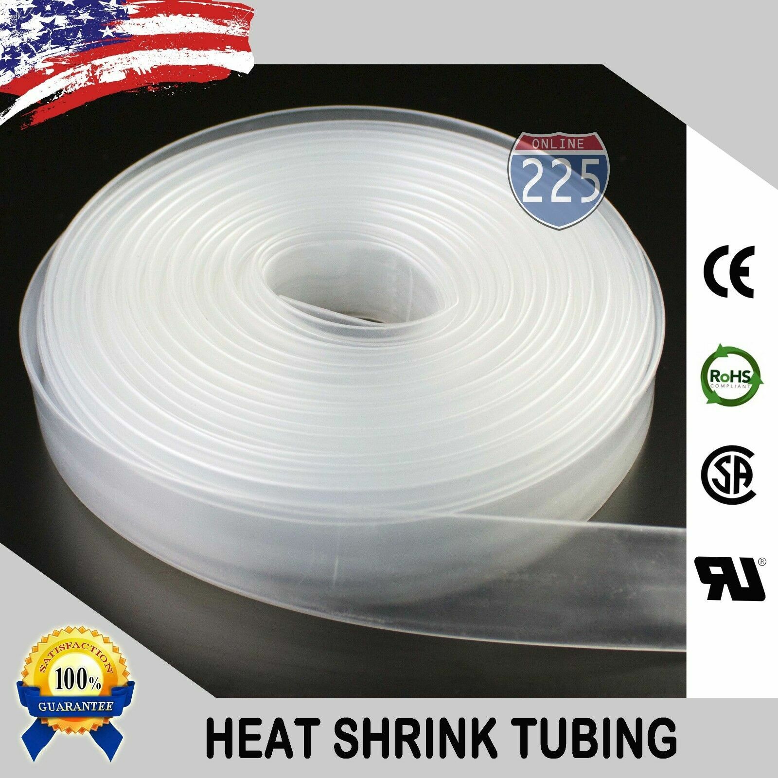 7/16" Heat Shrink 2:1 Ratio Black or Clear Tubing LOT Professional/Marine Grade