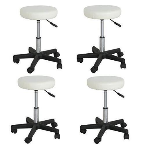 4PCS Adjustable Height Tattoo Salon Stool Facial Massage Office Rolling Chairs