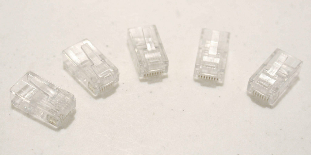 Lot of (5) RJ45 8 Conductor Crimp On Connector Connectors Ships from USA