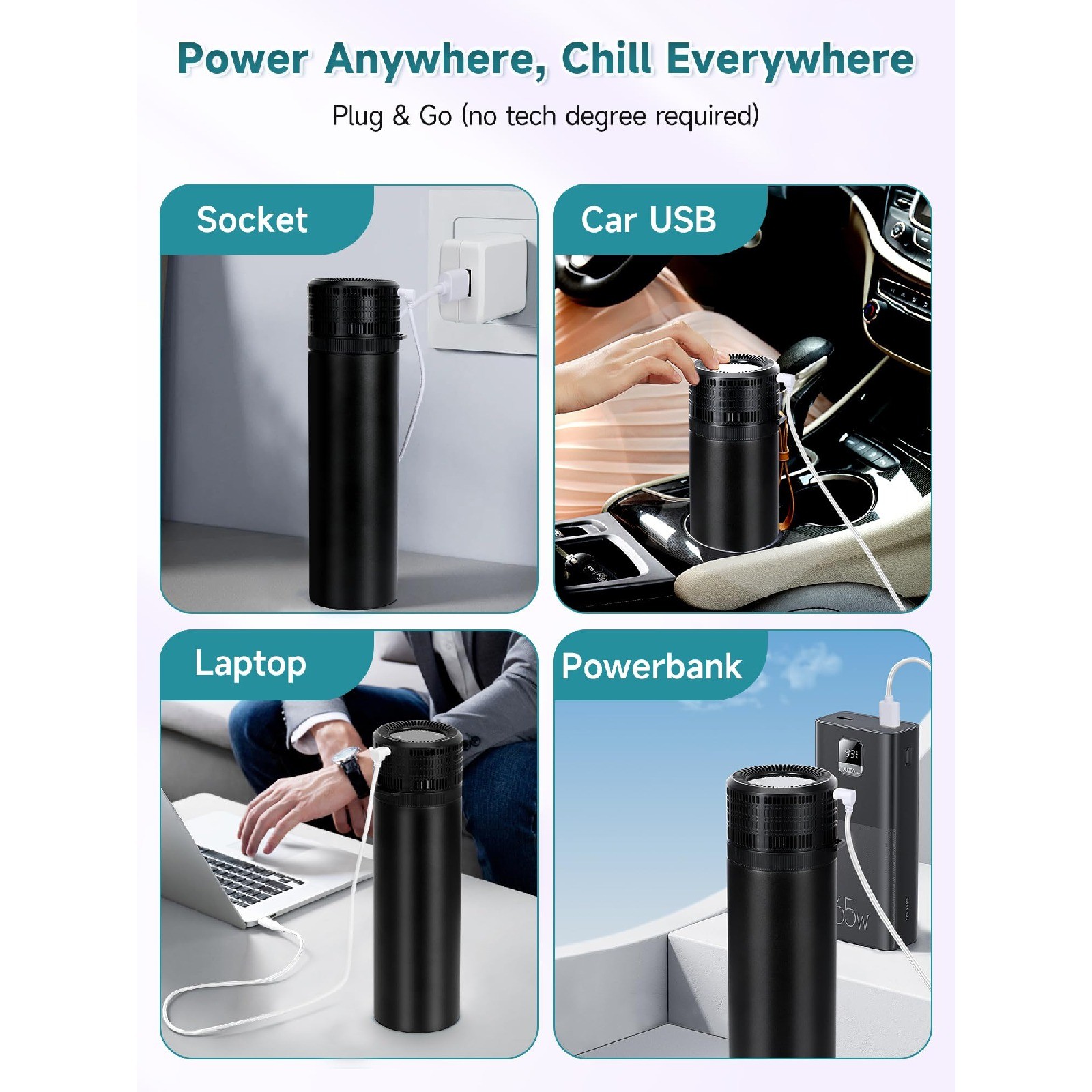 Electric Insulin Cooler Travel Case Lenke w/ USB Charger Biogel Ice Box Open Box
