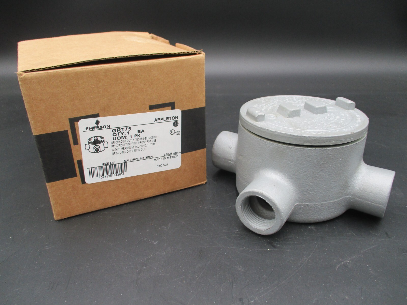 APPLETON GRT75 3/4" EXPLOSION PROOF TYPE GUA OUTLET BOX *SAME DAY SHIP*