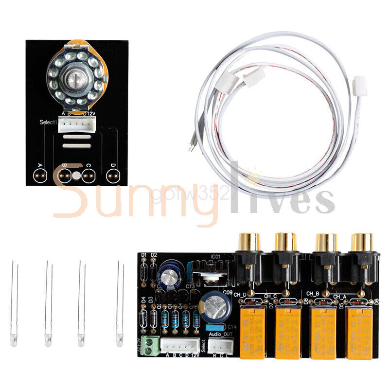 DIY Board Relay Switch Signal Selector Audio Input Signal Amplifier Board