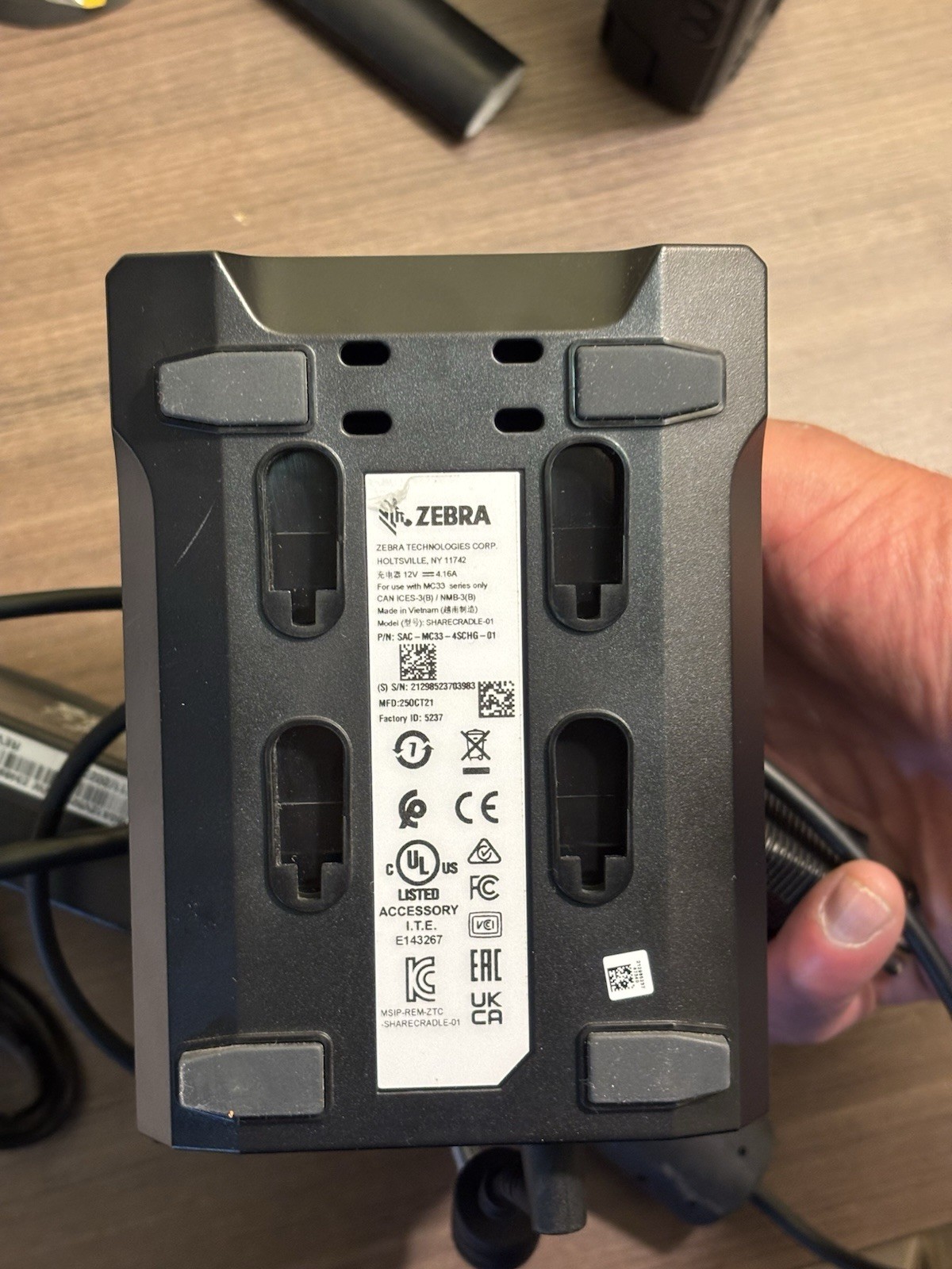 Zebra Charging Station with 3 Batteries. Tested and Working.